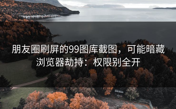 朋友圈刷屏的99图库截图，可能暗藏浏览器劫持：权限别全开