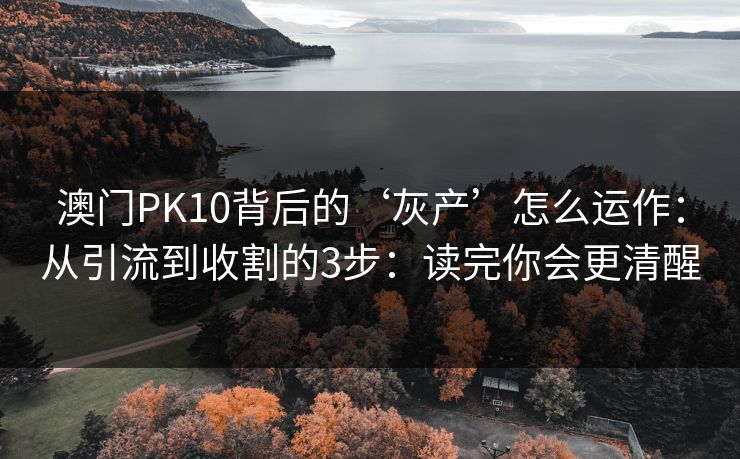 澳门PK10背后的‘灰产’怎么运作:从引流到收割的3步:读完你会更清醒 澳门PK10背后的‘灰产’怎么运作:从引流到收割的3步:读完你会更清醒